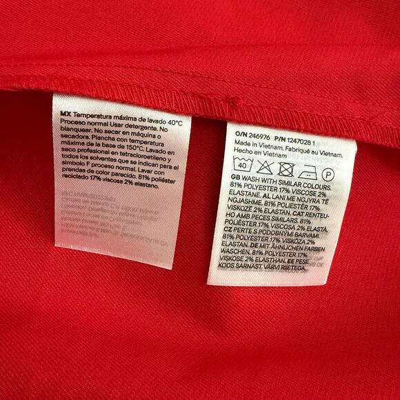 H&M | NWT Red Mini Dress Short Sleeve Gold Shoulder Buttons Shift | Size XXL - Picture 5 of 7